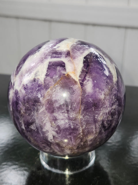 Dream amethyst sphere! 85.5mm, 3.36 inches, 1.15 pounds