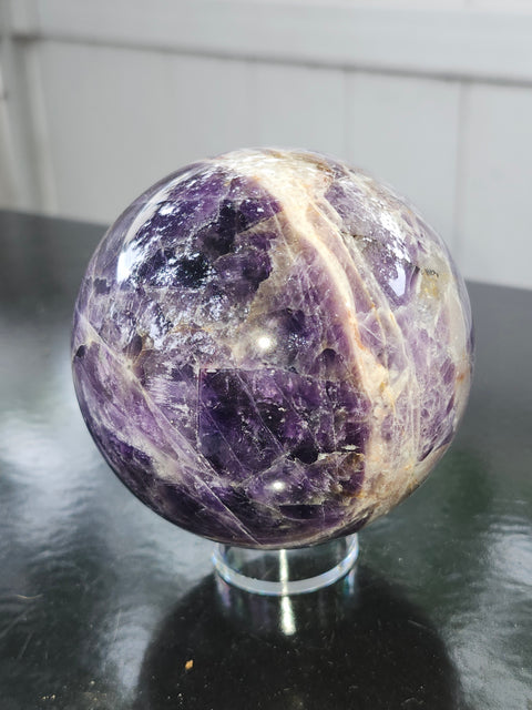 Dream amethyst sphere! 77.9mm, 3.06 inches, 1.7 pounds
