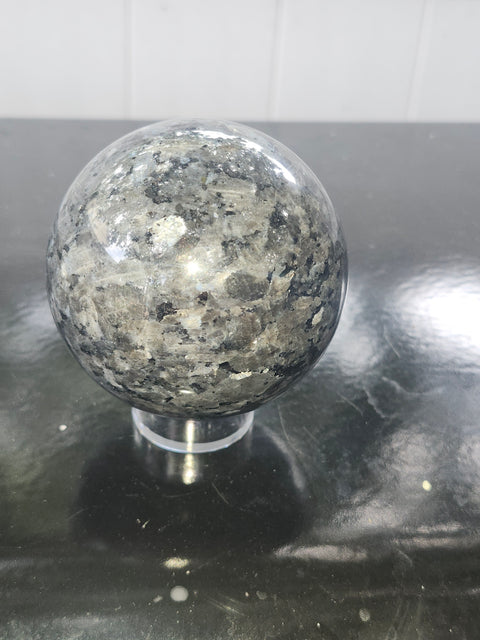 Larvikite sphere! 1.1 pounds, 69mm, 2.7 inches