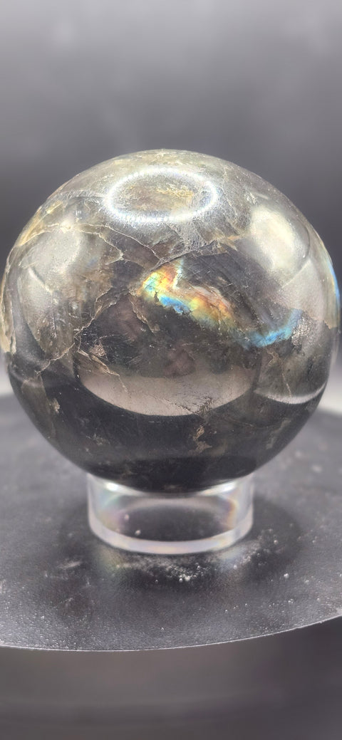 Labradorite sphere! 62mm, 2.4 inches, 12 ounces