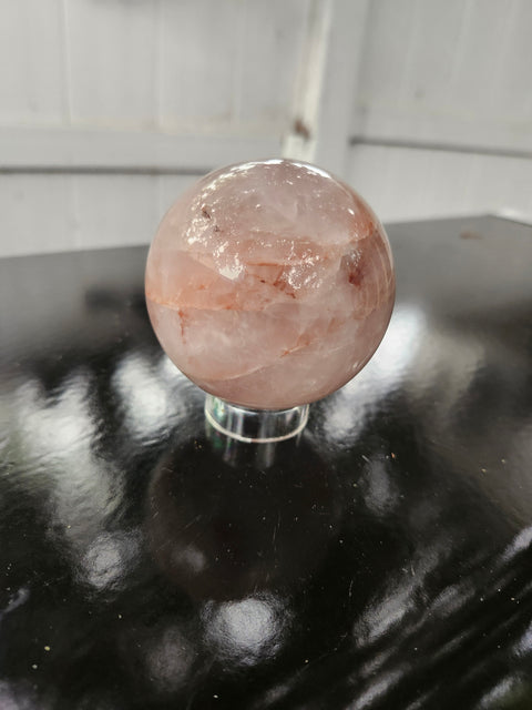 14.8 ounce, 66.8mm, 2.62 inch fire quartz sphere