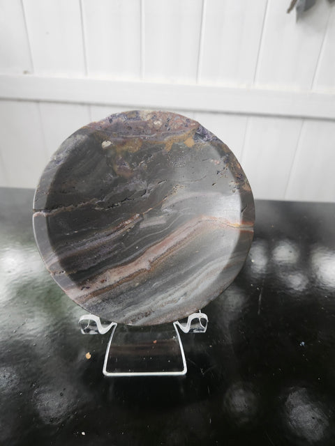 1 pound, 4.25 inch green jasper bowl