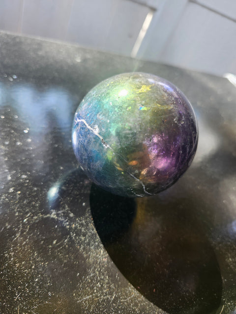 62.9mm, 2.47 inch, 13.6 ounce aura quartz sphere