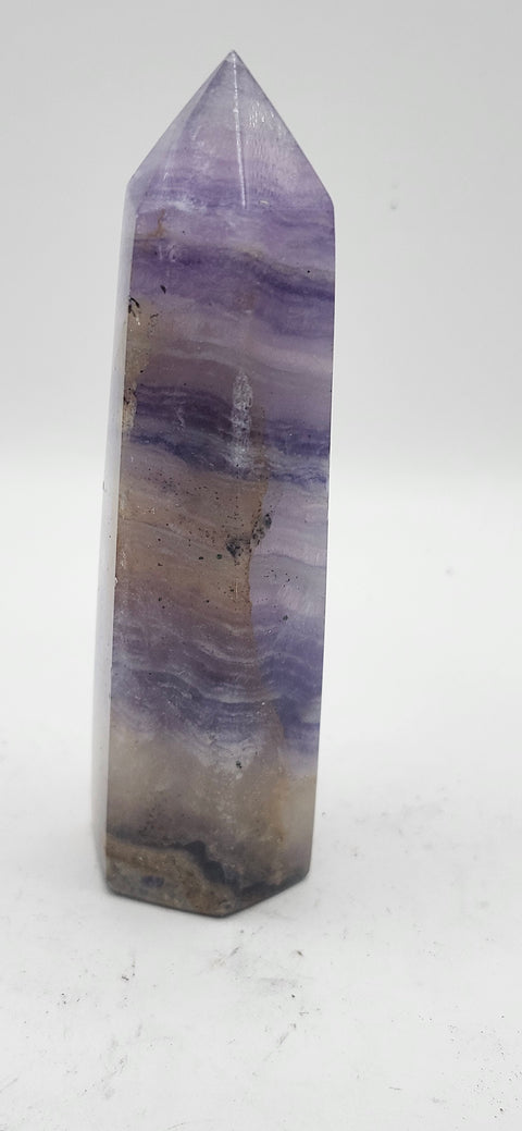 Striped purple florite tower! 3.5 inches, 3.6 ounces