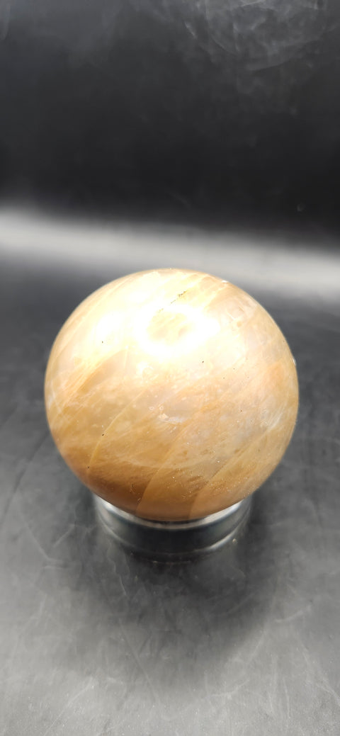 Peach moonstone sphere! 10.3 ounces, 59.6mm, 2.3 inches