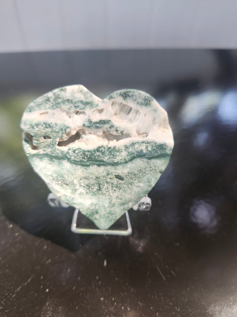 3.5 ounce moss agate heart