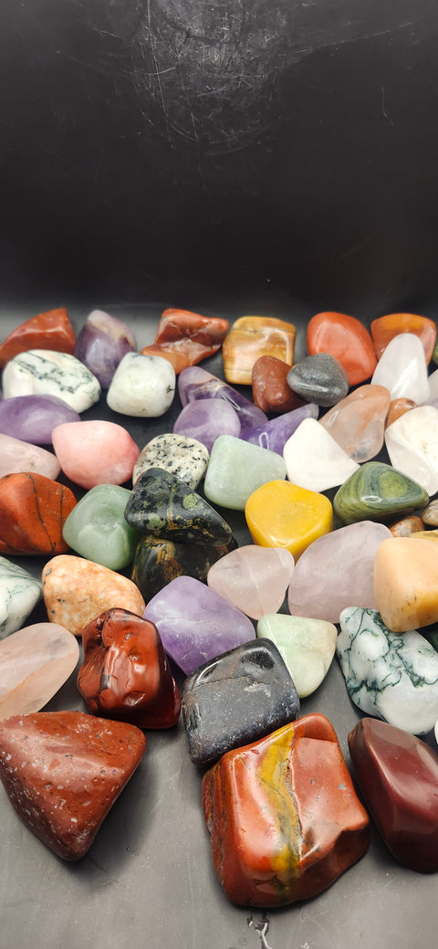 2 pounds tumbled gemstones!! Huge assortment in each bag!!