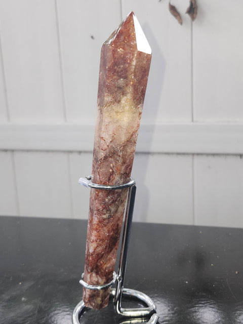 Fire quartz scepter! 7.5 ounces, 8 inches!