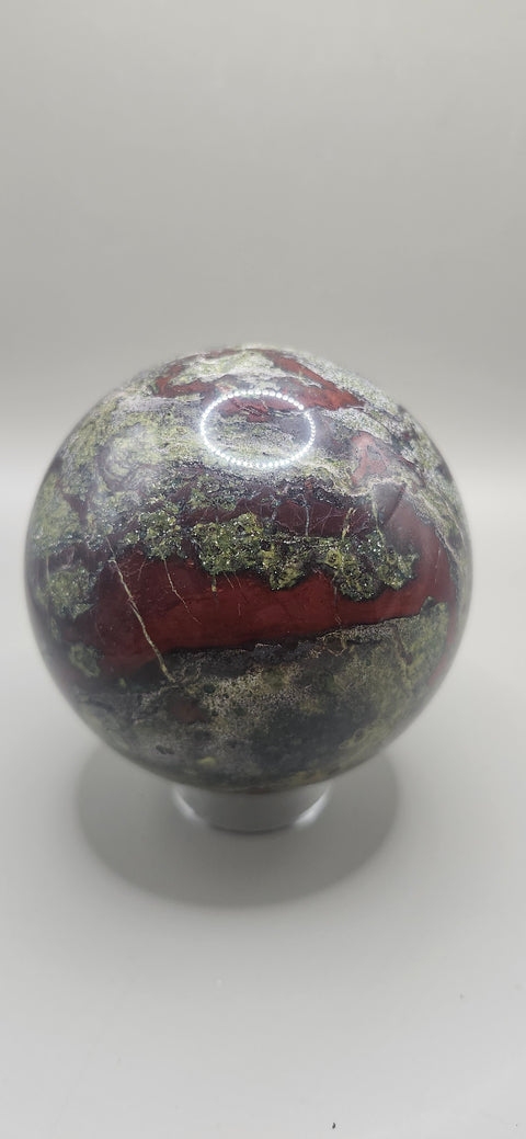 Dragon bloodstone sphere! 75mm, 2.95 inches, 1.8 pounds