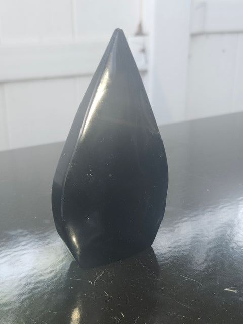 Black obsidian tear tower! 4.2 inches, 6 ounces