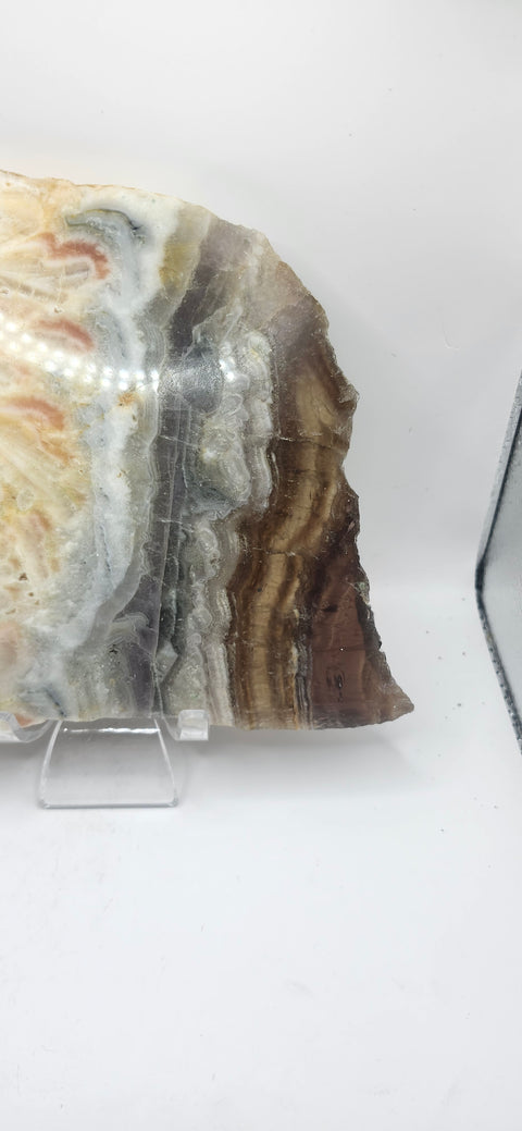 Multi color agate slab! 1.11 pounds, 6 inches by 5.8
