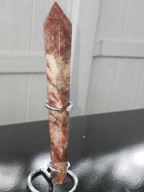 Fire quartz scepter! 7.5 ounces, 8 inches!