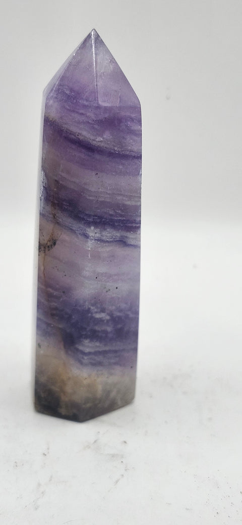 Striped purple florite tower! 3.5 inches, 3.6 ounces