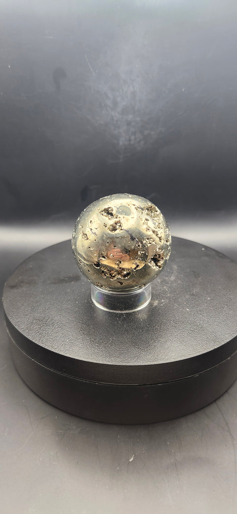 Pyrite sphere! 48.8mm, 1.92 inches, 9.3 ounces!