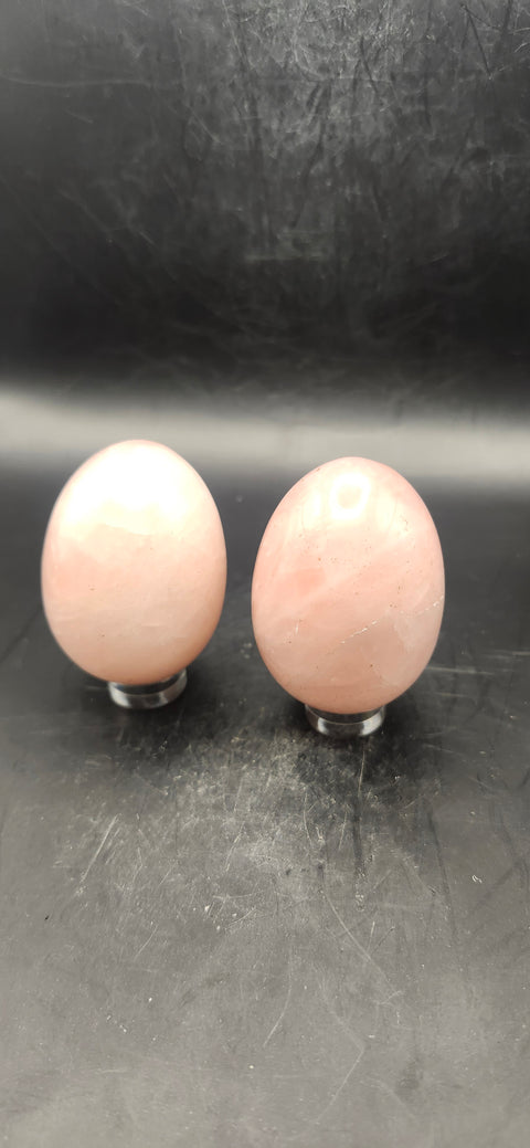 Rose quartz egg two pack! 3.3 ounces 1.9 inches each, 6.8 ounces total