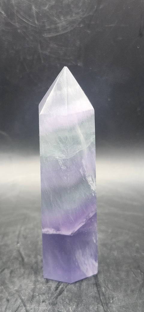 Green,blue purple florite tower!! 3.5 inches, 3.1 ounces