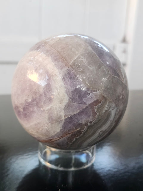 Amethyst lace agate sphere! 83mm, 3.27 inches, 1.13 pounds