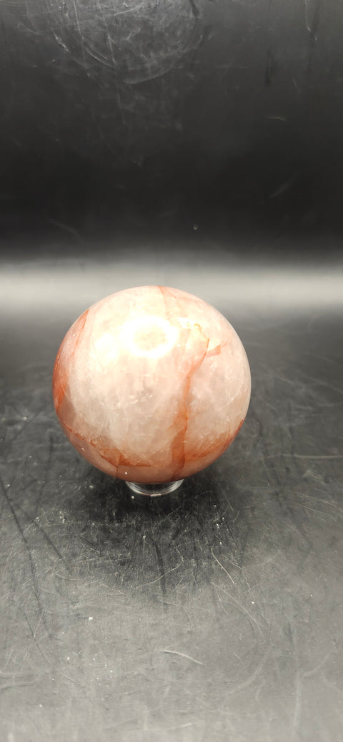 Fire quartz sphere! 5.7 ounces, 48.4mm, 1.9 inches