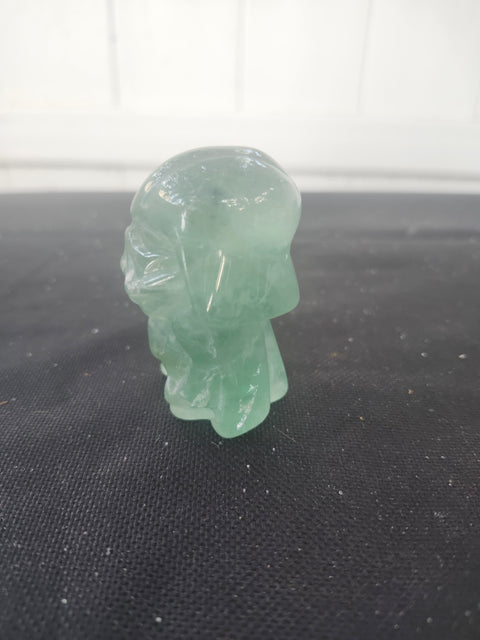 4 ounce, 2.75 inch green florite Darth vader carving star wars