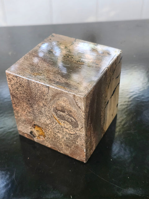 Dendritic jasper cube! 2.4 inches, 1.4 pounds