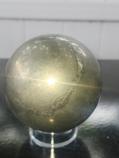 Pyrite sphere! 2.9 pounds, 80mm, 3.16 inches