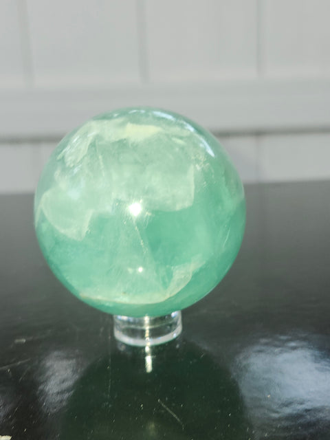 Green florite sphere! 6.8 ounces, 48mm, 1.9 inches