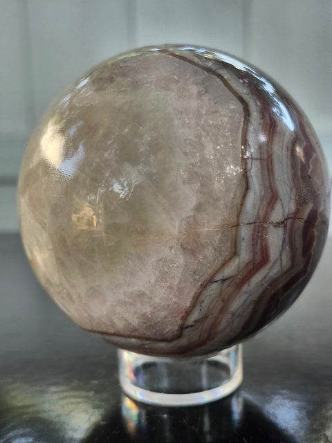Amethyst lace agate sphere! 74mm 2.93 inches, 1.4 pounds