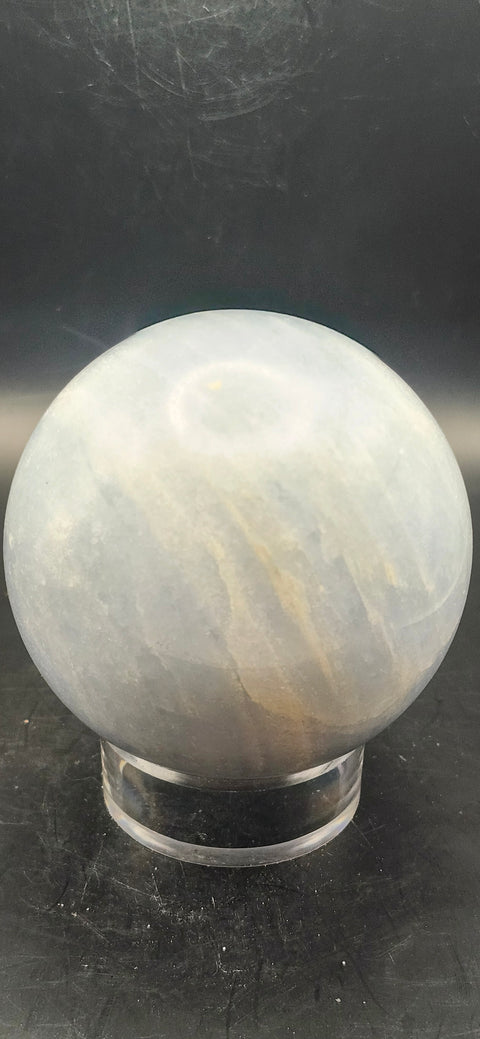 Blue calcite sphere! 73.5mm, 2.8 inches, 1.4 pounds!