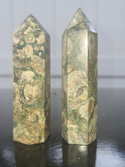 Rainforest rhyolite tower! 2.2 ounces, 3.1 inches