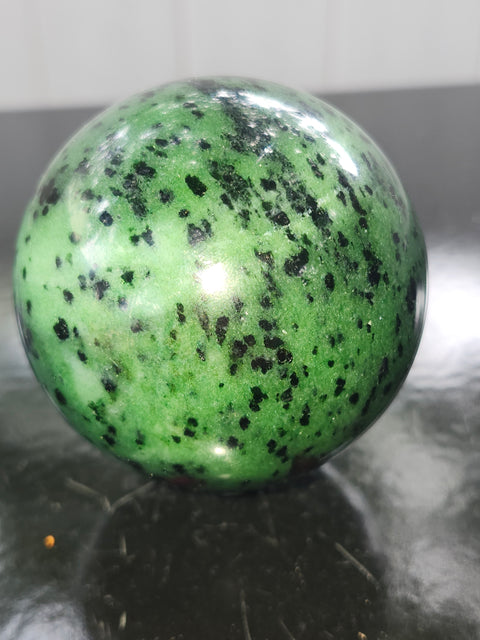 Ruby in zoisite sphere! 65mm, 2.55 inches, 1 pound