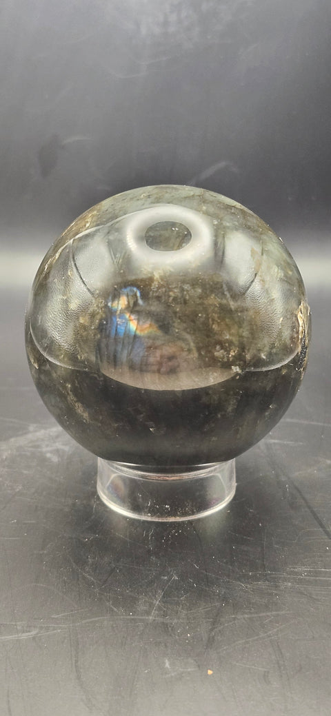 Labradorite sphere. 62mm, 2.44 inches, 12.2 ounces