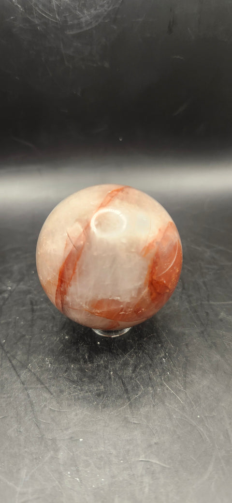 Fire quartz sphere! 5.7 ounces, 48.4mm, 1.9 inches