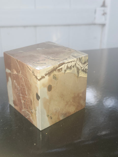 Dendritic jasper cube! 1.6 pounds, 2.8 by 2.8 inch's