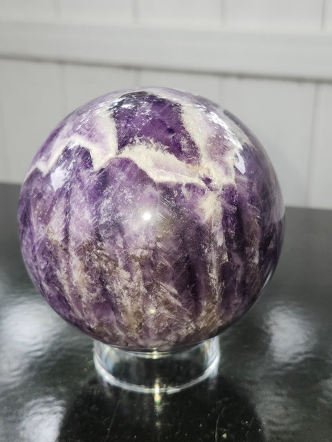 Dream amethyst sphere! 85.5mm, 3.36 inches, 1.15 pounds