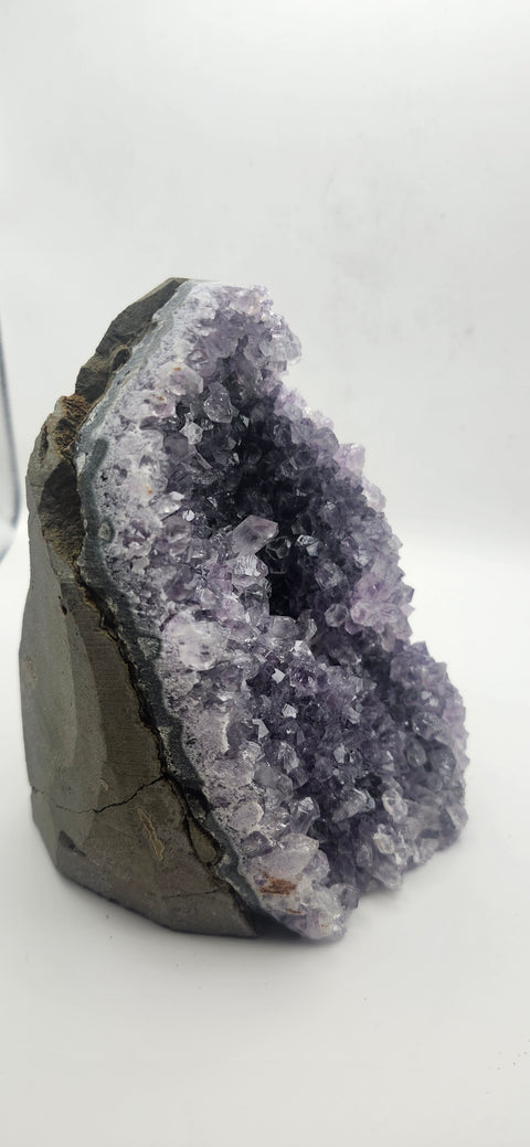 Amethyst cut base free form, 1.13 pounds, 4.8 inches tall,.3.3 wide