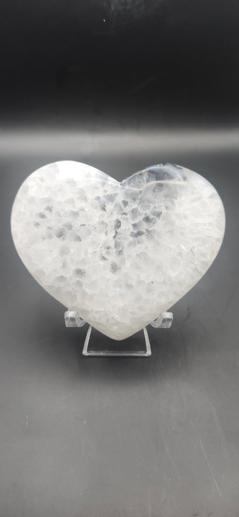 Snakeskin agate heart. 5.5 ounces, 3.5 inches wide 3 tall
