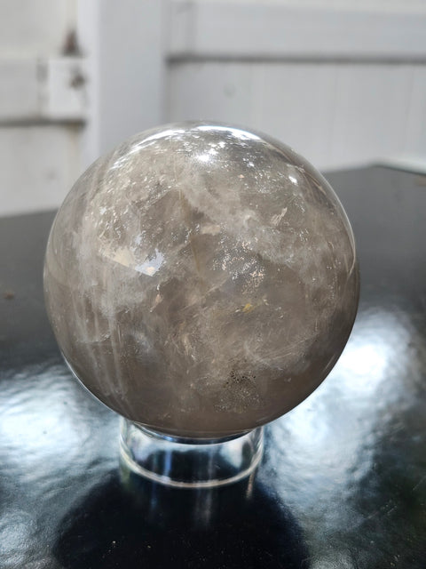 Black moonstone sphere! 63mm, 2.5 inches, 12.8 ounces