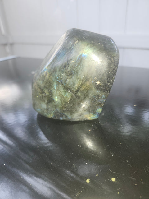 Labradorite free form! 12.8 ounces, 4 inches wide, 3 inches tall