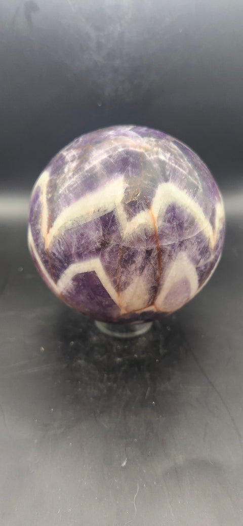 Dream amethyst sphere! 87.6mm, 3.44 inches, 2.2 pounds