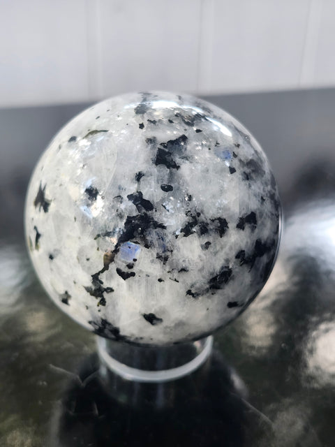 61mm, 2.40 inch, 11.5 ounce rainbow moonstone sphere