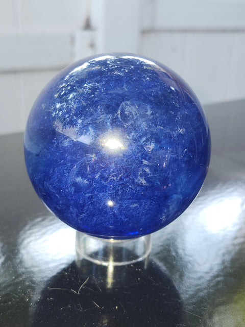 Blueberry quartz sphere! 71mm, 2.8 inches, 15 ounces