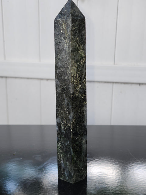 Large larvikite tower! 8 inches tall, 1.5 pounds