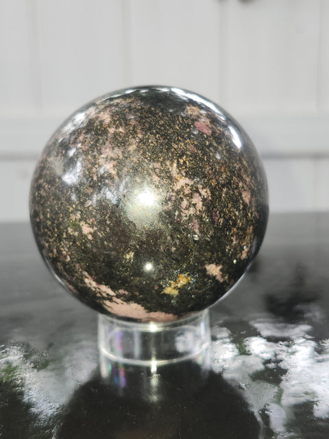 1 pound rhodonite sphere! 75mm,2.95 inches