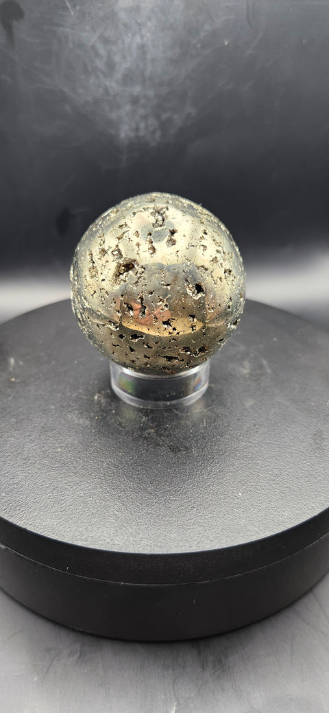 Pyrite sphere. 50.8mm, 2 inches, 9.5 ounces
