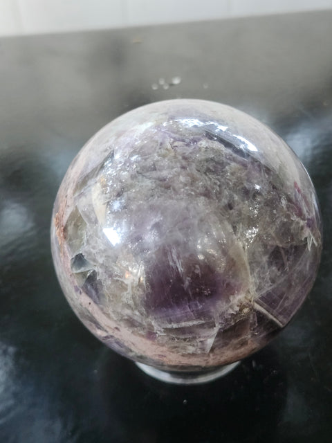 Chevron amethyst sphere! 76mm, 3 inches, 1.6 pounds
