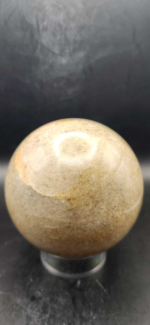 Green/orange aventurine silver flash sphere 1.9 pounds, 80.6mm, 3.1 inches