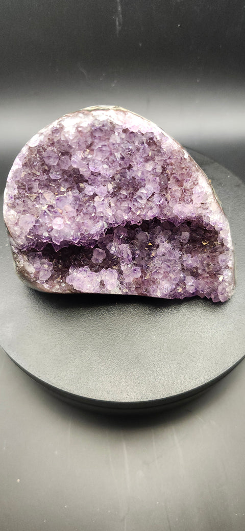 Amethyst cut base free form! 12 ounces, 3.6 inches long, 2.8 tall