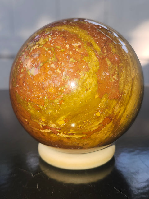 Ocean jasper sphere! 70.6mm, 2.77 inches, 1.1 pounds