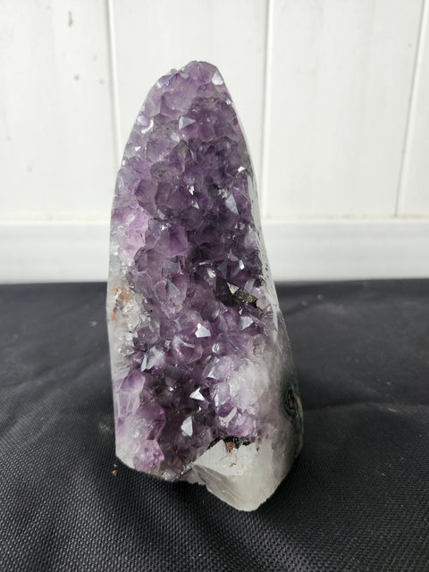 1.14 pound, 5.25 inch tall amethyst geode free form