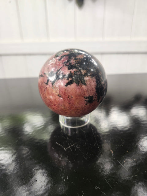 61.9mm, 2.44 inch rhodonite sphere! 1 pound